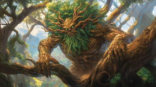 Mystical Tree Creature in the Woods