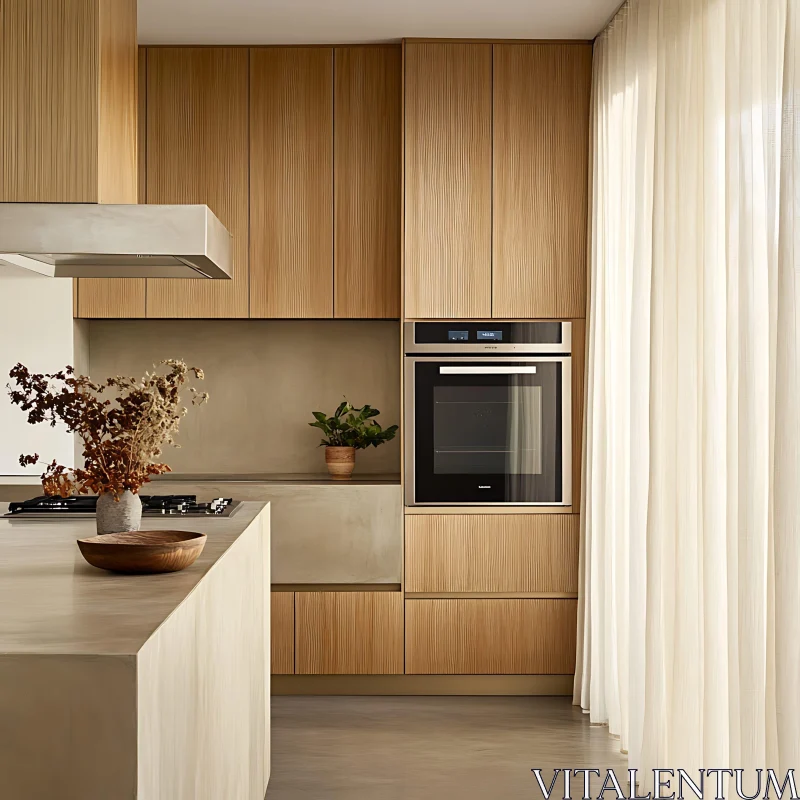 Modern Kitchen Interior with Natural Elements