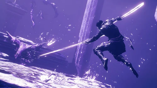 Mystic Warrior in Violet Hues