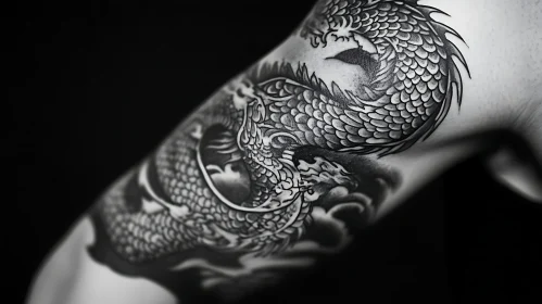 Exquisite Dragon Tattoo on Upper Arm
