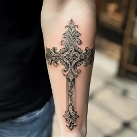Ornate Cross Tattoo Design