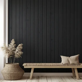 Simple Home Interior with Dark Wall