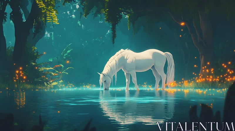 Horse in a Magical Forest