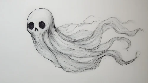 Pencil Drawing of a Ghost