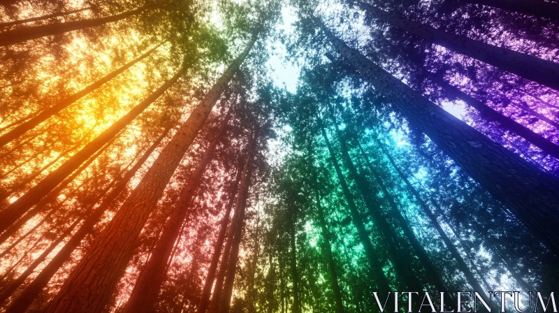 Dreamlike Colorful Forest Canopy
