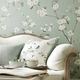 Peaceful Interior with Floral Design