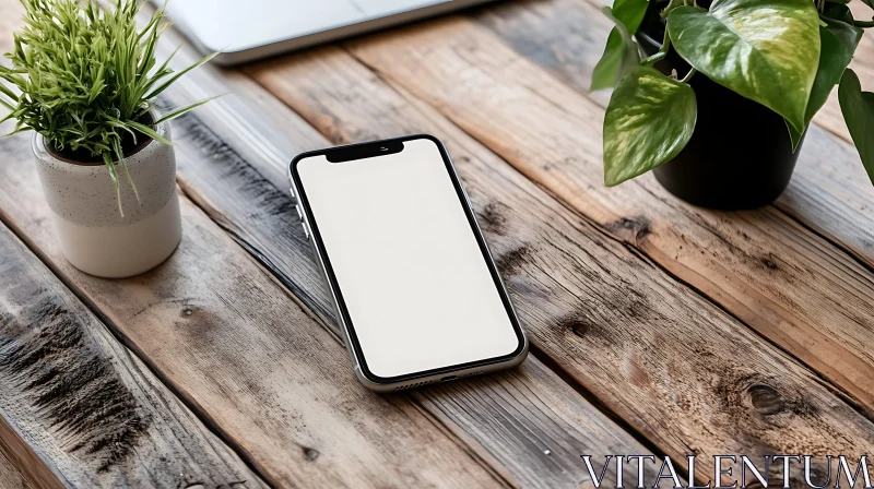 Modern Desk Setup with Mobile Phone