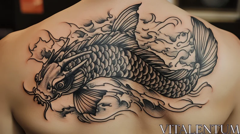 Detailed Koi Fish Tattoo Art