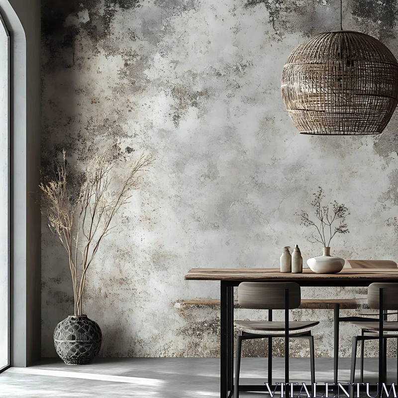 AI ART Rustic Modern Dining Interior