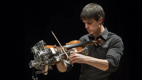 Man Plays Robotic Violin
