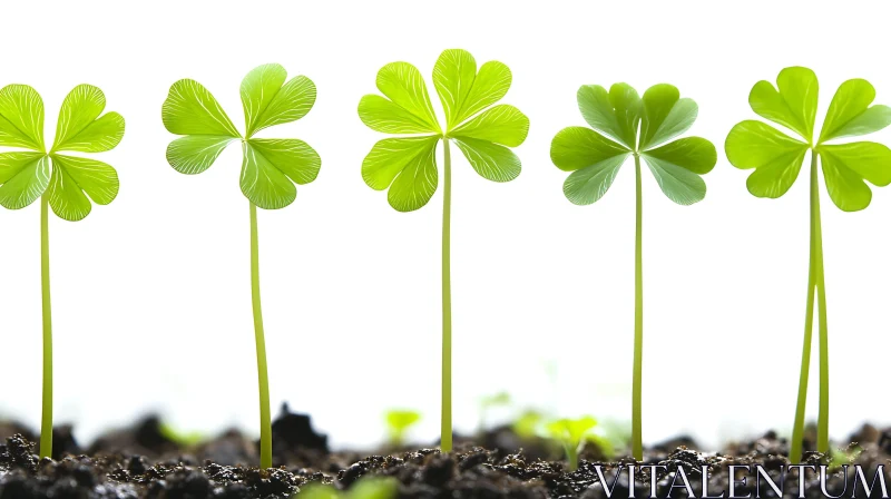 Lucky Clover Sprouts in Soil