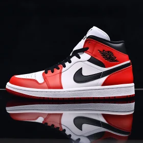 Classic Air Jordan Shoe on Reflective Surface
