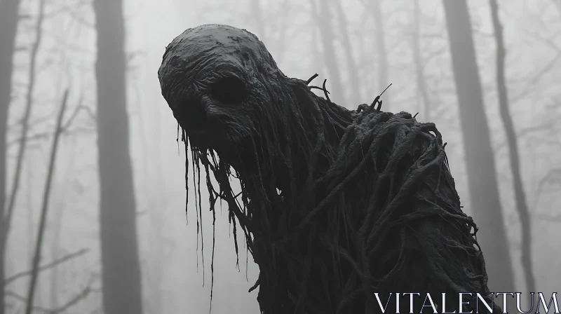 AI ART Mysterious Monster in Foggy Woods