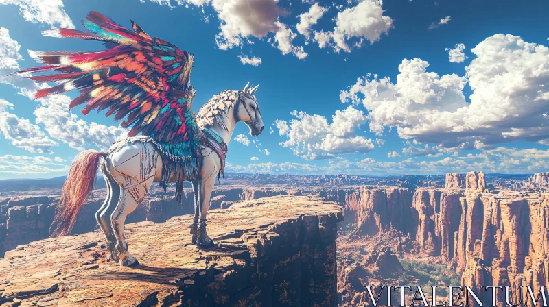 Winged Horse on Canyon Edge