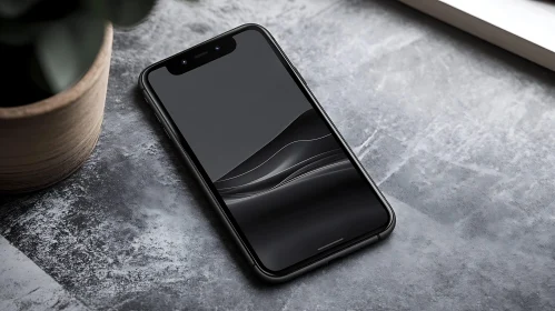 Modern Mobile Phone with Abstract Display