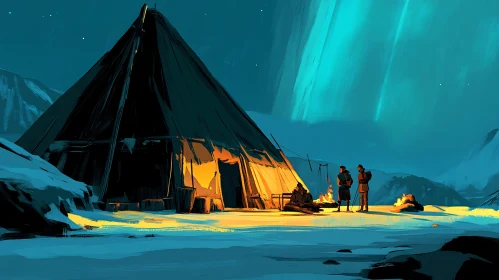 Aurora Camp at Night