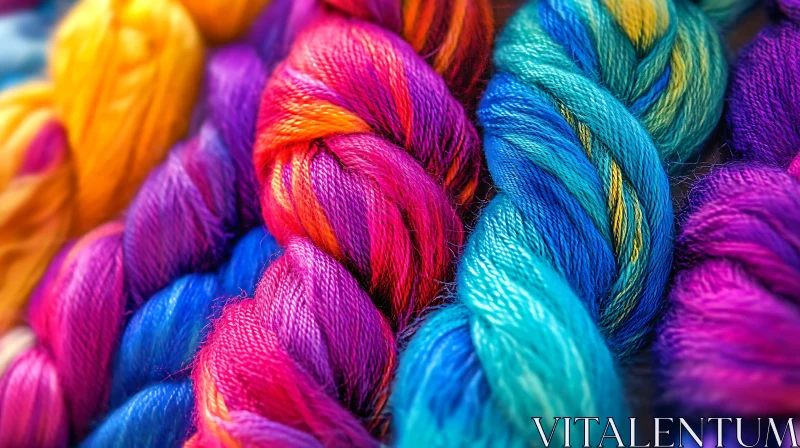 Colorful Yarn Textures | Artistic Threads AI Image