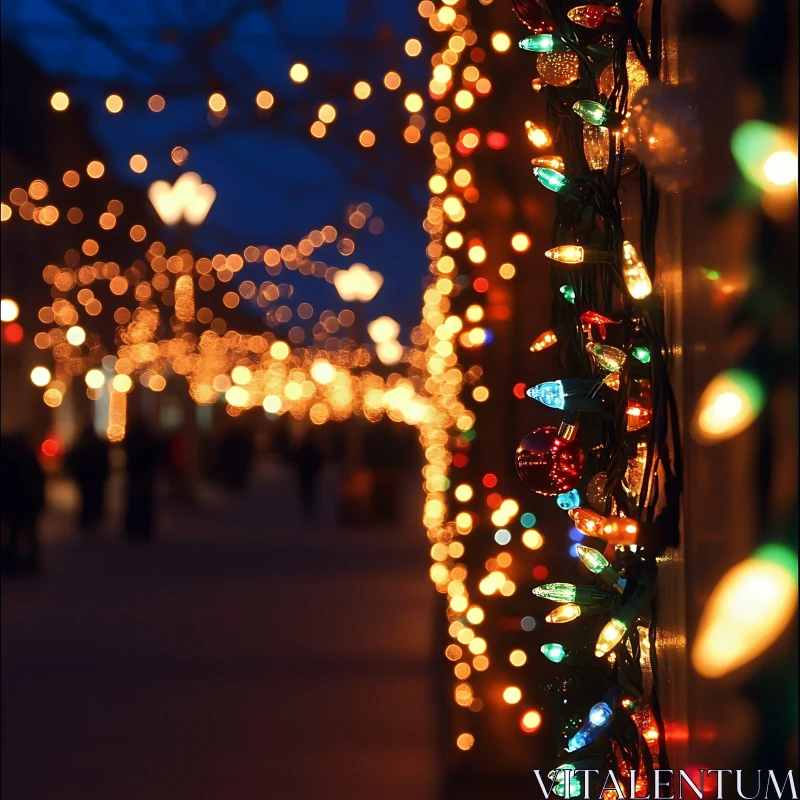 Christmas Lights on the Wall