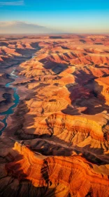 Mesmerizing Grand Canyon: Aerial Photography in Dark Orange and Aquamarine