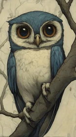 Blue Owl on Branch