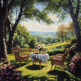 Picturesque Outdoor Tea Setting