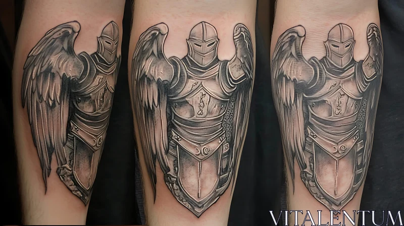 Knight with Wings Tattoo Art AI Image