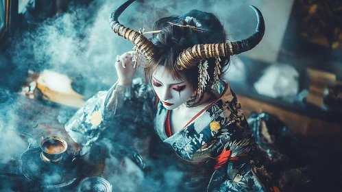 Horned Demon in Kimono