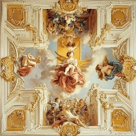 Ornate Baroque Ceiling with Angels