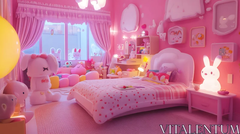 AI ART Dreamy Pink Room with Playful Decor