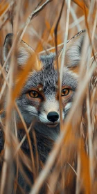 Fox Hidden in the Field