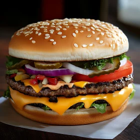 Juicy Cheeseburger with Tasty Ingredients