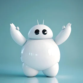 White Robot with Open Arms