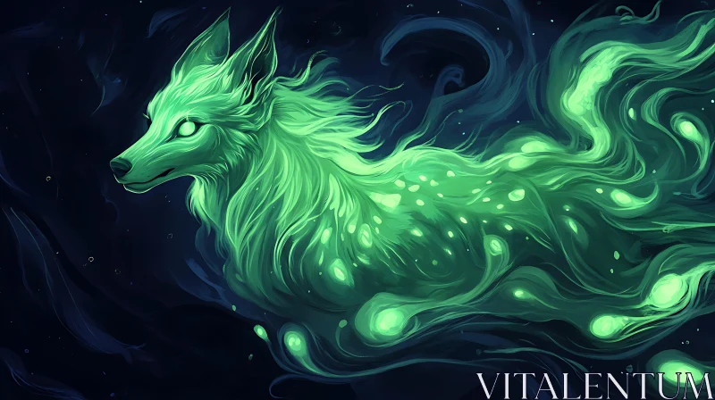 Mystical Glowing Fox AI Image