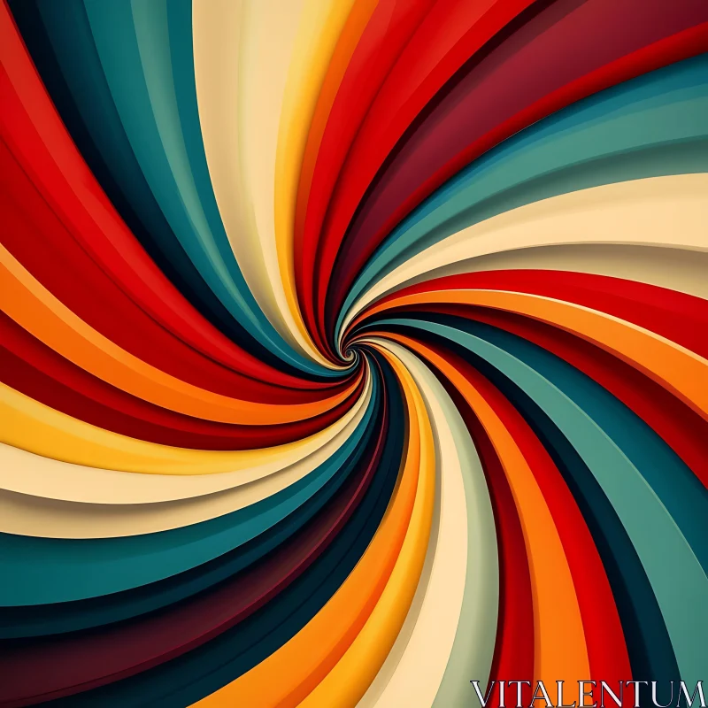 Hypnotic Color Spiral Artwork AI Image