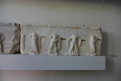 Historical Marble Relief with Classical Figures