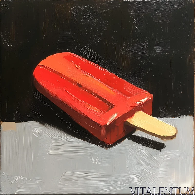 AI ART Icy Red Popsicle Art