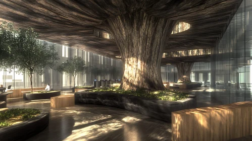 Indoor Trees in Modern Building