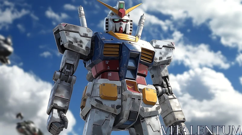 AI ART Gundam Robot in the Sky