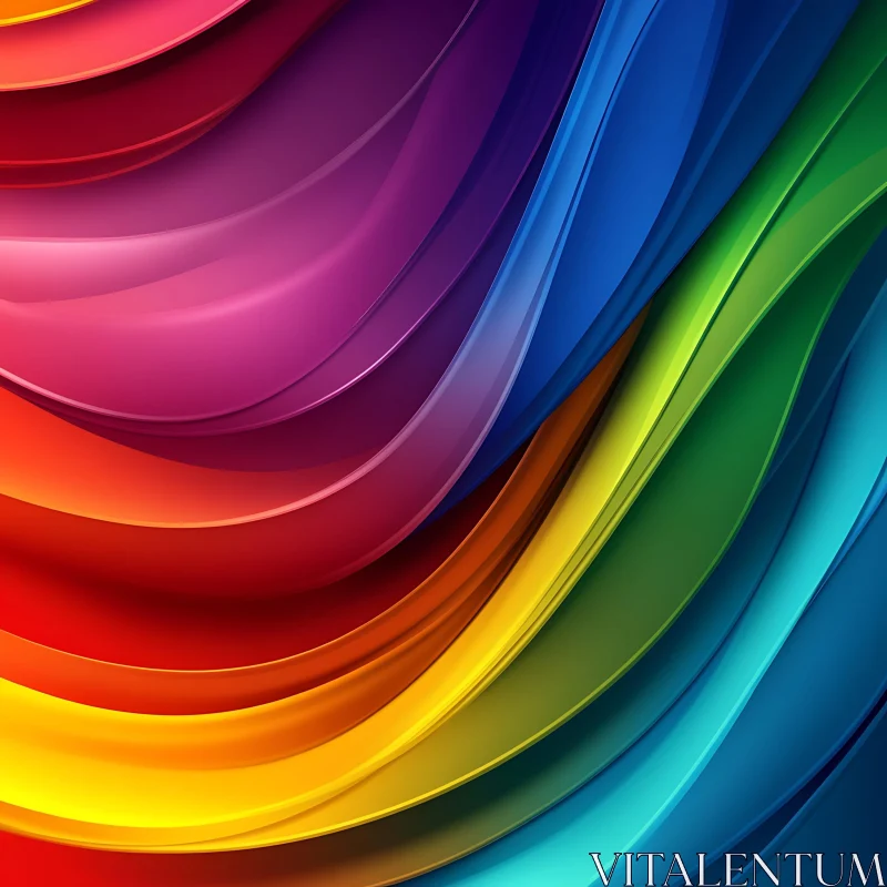 Fluid Rainbow: Abstract Color Spectrum AI Image