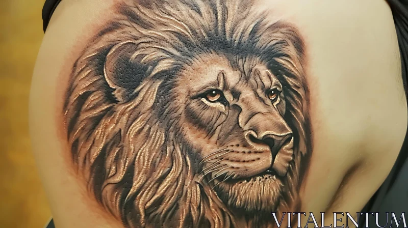 Majestic Lion Tattoo Art AI Image