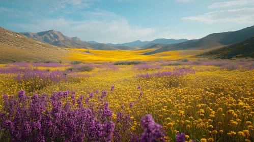 Scenic Mountain Meadow with Wildflowers