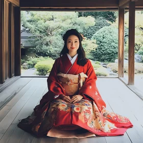 Japanese Woman in Traditional Dress