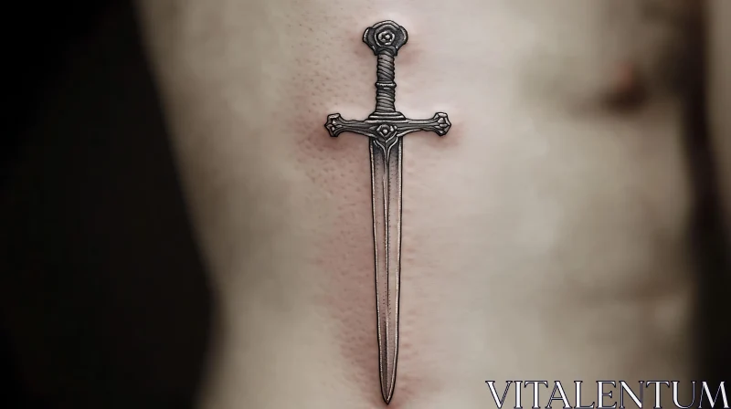 Realistic Blade Body Art AI Image