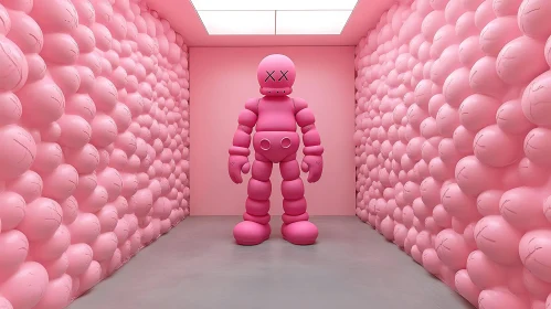 Modern Pink Art Installation