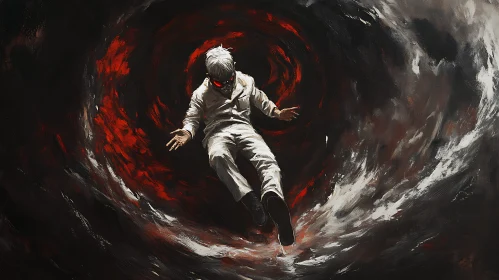 Floating Figure in Abstract Whirlpool