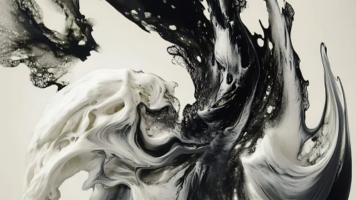 Monochrome Flowing Patterns in Abstract Art