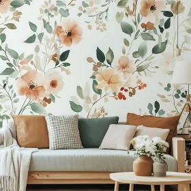 Comfortable Interior with Floral Design