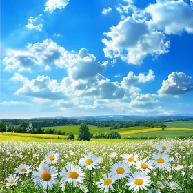 Field of Daisies and Sky