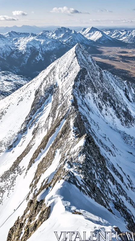 Snow-Capped Mountain Peaks AI Image