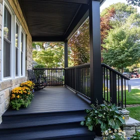 Charming Home Porch with Floral Accents